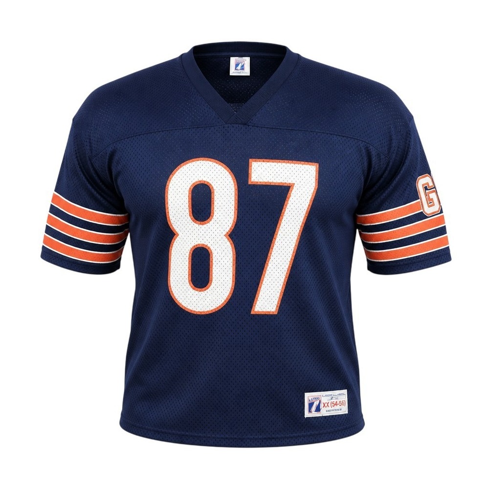 Logo 7 Chicago Bears Jersey 87 Navy Blue Mesh Vintage NFL Mens‎ XX 54-56 USA